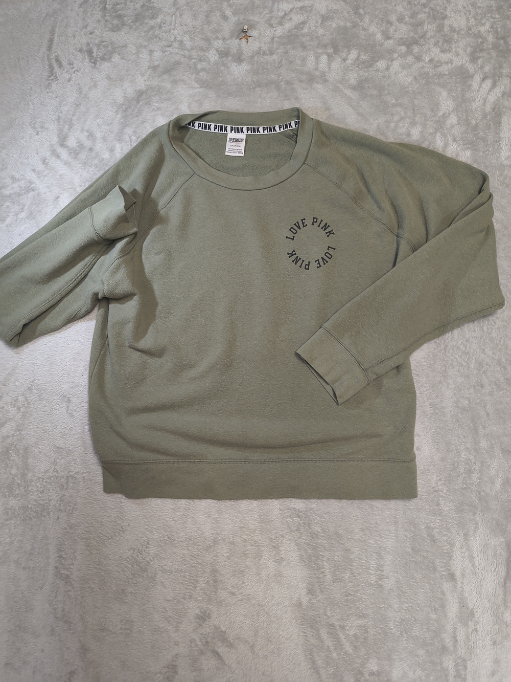 Victoria's Secret PINK Olive Green Crewneck Sweatshirt